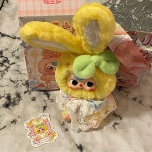 🌼 Baby Three Lily Rabbit Town Yellow Plush Bunny Bag Charm Star Cheeks